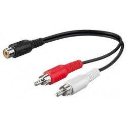 ADAPTADOR AUDIO 1 X RCA M - 2 X RCA  H 0.20Mt