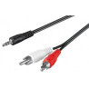 ADAPTADOR AUDIO 1 X JACK 3.5 M - 2 X RCA M  0.50M