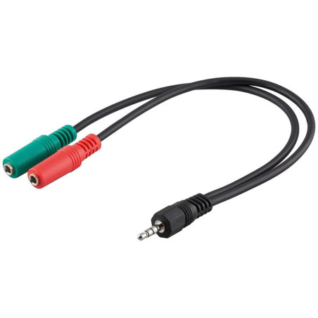 ADAPTADOR AUDIO 1 X JACK 3.5 M TETRAP. - 2 X 3.5 H