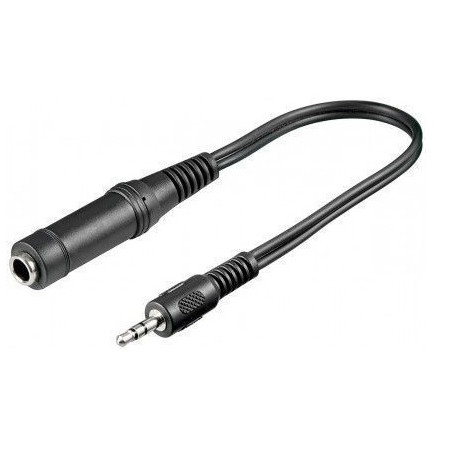 ADAPTADOR AUDIO  JACK 6.35 H -  JACK 3.5 M 0.20m
