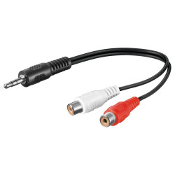 ADAPTADOR AUDIO 1 X JACK 3.5 M - 2 X RCA H  0.20M