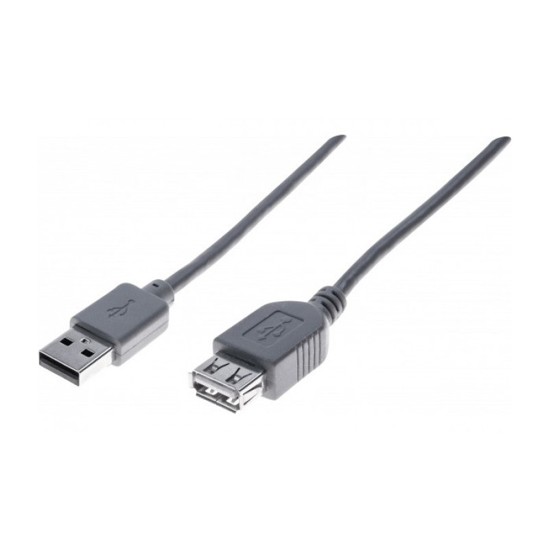 CABLE EXTENSION COMPATI. USB 2.0 A(M)-A(H) 5M GRIS