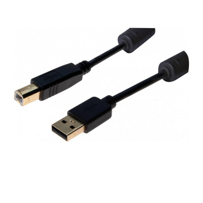 CABLE CONEXIÓN USB 2.0 A-B 5Mts CON FERRITAS
