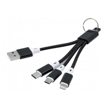 CABLE TRIPLE USB-A / LIGHTNING+USB-C+MICRO USB 0.1