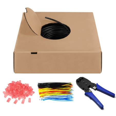 BOBINA  KIT 305Mts CABLE UTP CAT6 RIGIDO EXTERIOR