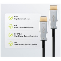 CABLE VIDEO HIBRIDO AOC HDMI 2.0 TIPO A 4K 100M
