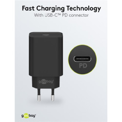 ALIMENTADOR USB-C 45W PD 240V 3A NEGRO