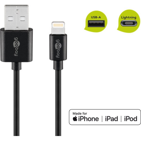 CABLE SINCRONIZACION + CARGA LIGHTNING USB MFI 1M