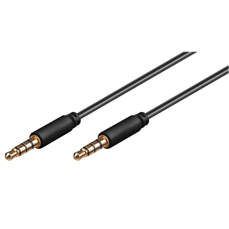 CABLE AUDIO JACK STEREO SLIM 3.5 M - M 4PIN 3m