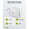 ALIMENTADOR USB-C 65 W 2 USB-C + USB 3.0 PD GaN