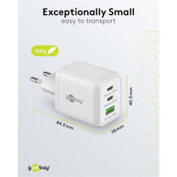ALIMENTADOR USB-C 65 W 2 USB-C + USB 3.0 PD GaN
