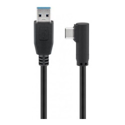 CABLE USB 3.0 USB-C (M) - USB-A (M) ACODADO 1m