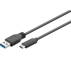 CABLE USB 3.0 USB-C (M) - USB-A (M) 1m