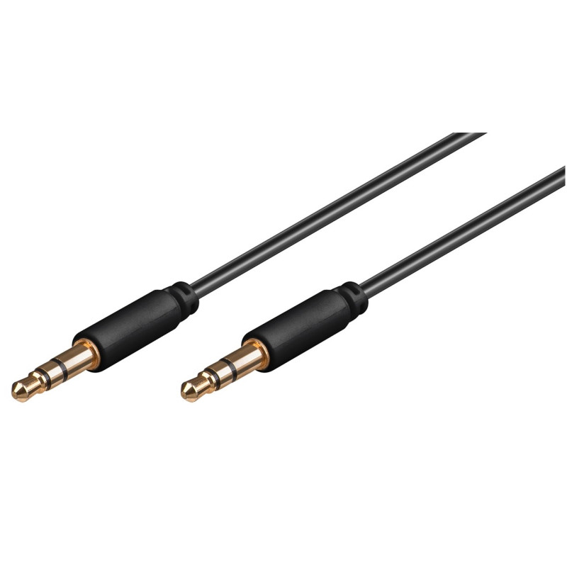 CABLE AUDIO JACK STEREO SLIM 3.5 M - M  3-pin 1m