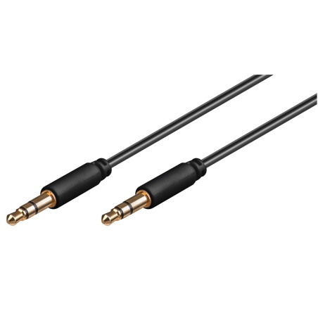 CABLE AUDIO JACK STEREO SLIM 3.5 M - M  3-pin 1m