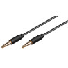 CABLE AUDIO JACK STEREO SLIM 3.5 M - M  3-pin 1m