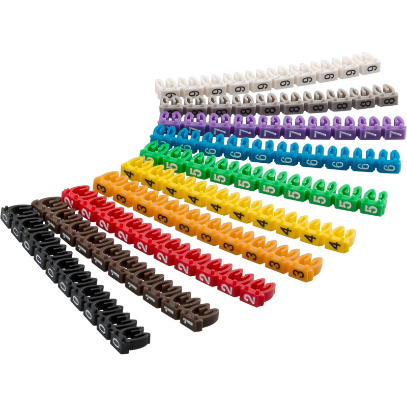 KIT MARCADORES CABLES 10 COLORES/ 10 NUMEROS 2.5mm