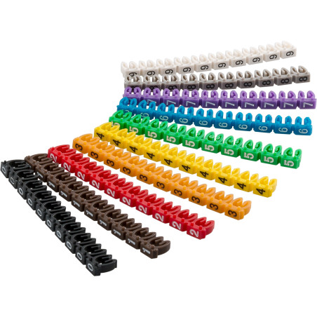 KIT MARCADORES CABLES 10 COLORES/ 10 NUMEROS 2.5mm