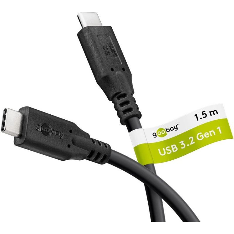 CABLE USB 3.2 Gen1 USB-C (M)-(M) 60W 5Gbps 1.5m