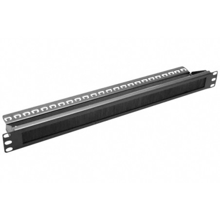 PANEL PASACABLES CON CEPILLO 19´´ 1U + BANDEJA GUI