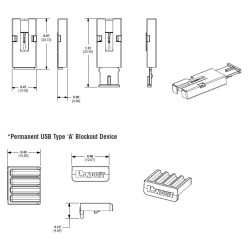 PACK 4/u CIERRE CONECTOR USB TIPO A + 1 LLAVE