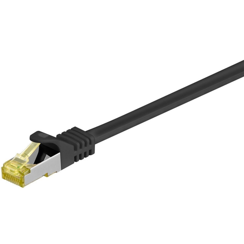 LATIGUILLO NEGRO S/FTP CAT6A 500Mhz 1Mts LSZH