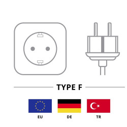 CABLE DE ALIMENTACIONRED SCHUCKO - PUNTAS 2m