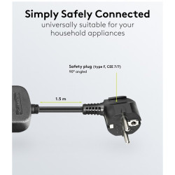 REGLETA 6 TOMAS SCHUKO SIN INTERRUPTOR NEGRA 1.5m