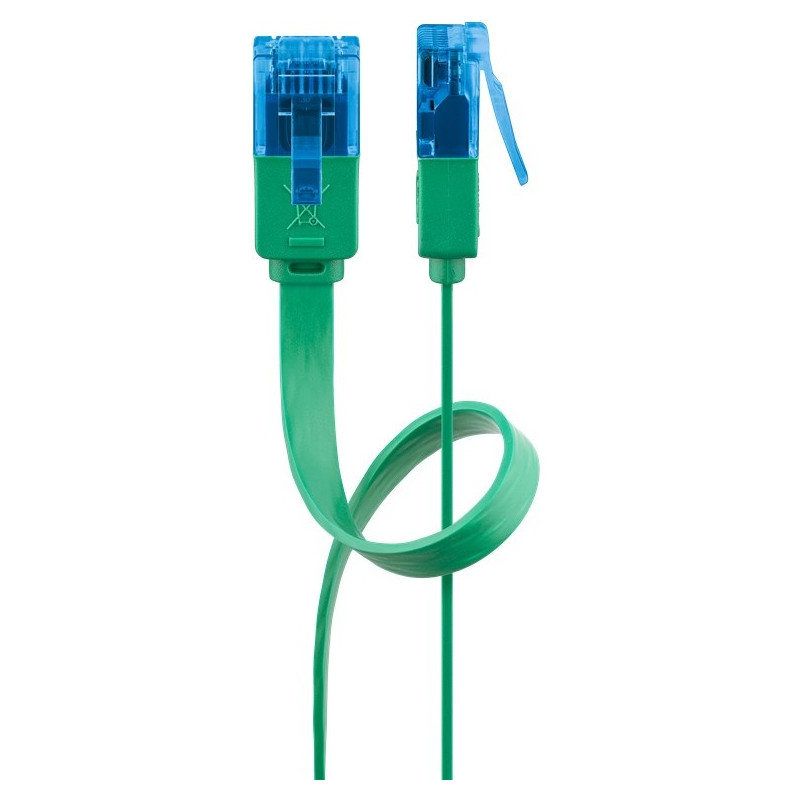LATIGUILLO VERDE UTP CAT6A FLEXIBLE 0.5Mts. PLANO