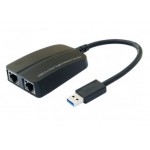 CONVERSOR USB 3.0 - 2 X RJ45 GIGABIT ETHERNET
