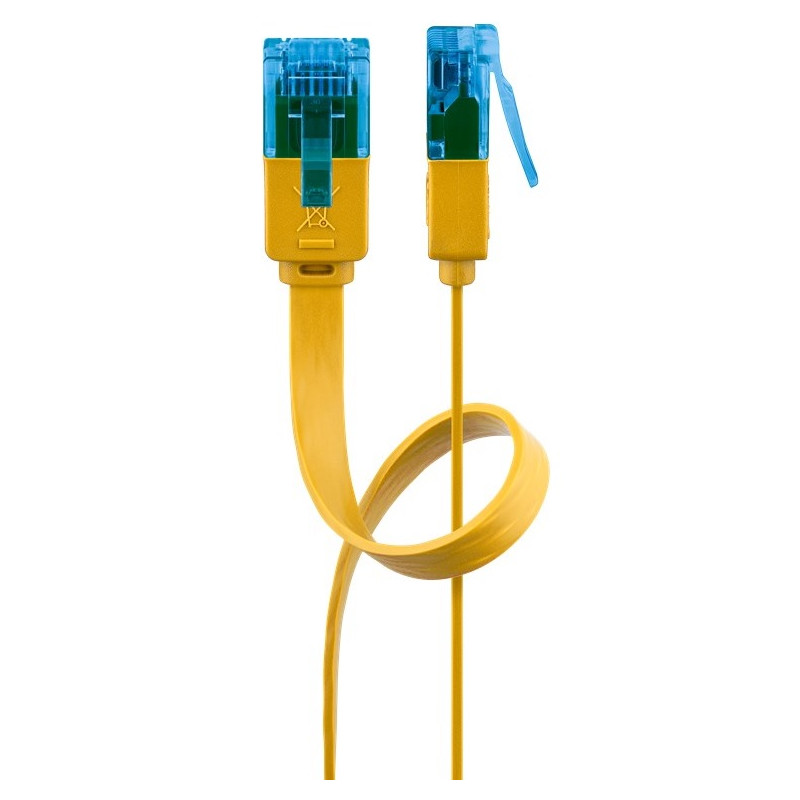 LATIGUILLO AMARILLO UTP CAT6A FLEXIBLE 3M PLANO