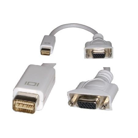 ADAPTADOR MINI DVI (M) - VGA 15 PINES (H)   0.2Mts