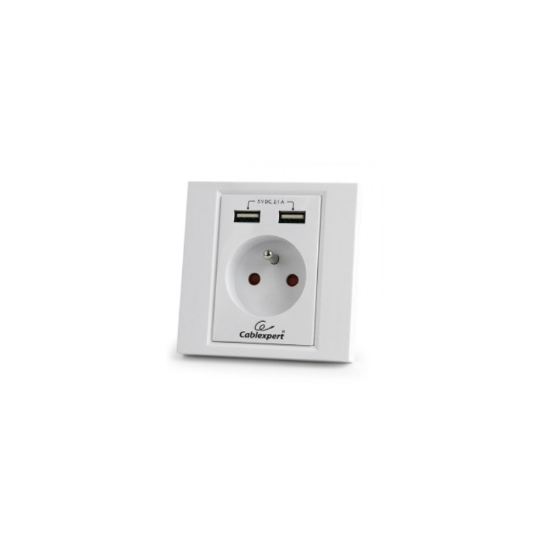 BASE TOMA SCHUKO CON 2 USB