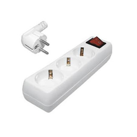 REGLETA 3 TOMAS SCHUKO CON INTERRUPTOR