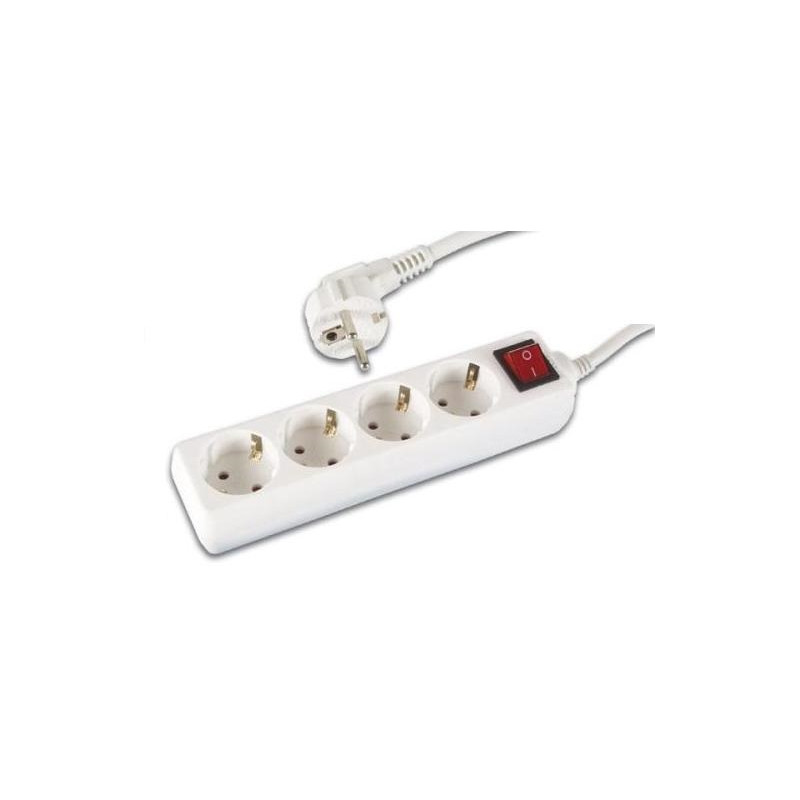 REGLETA 4 TOMAS SCHUKO CON INTERRUPTOR  CABLE 3m