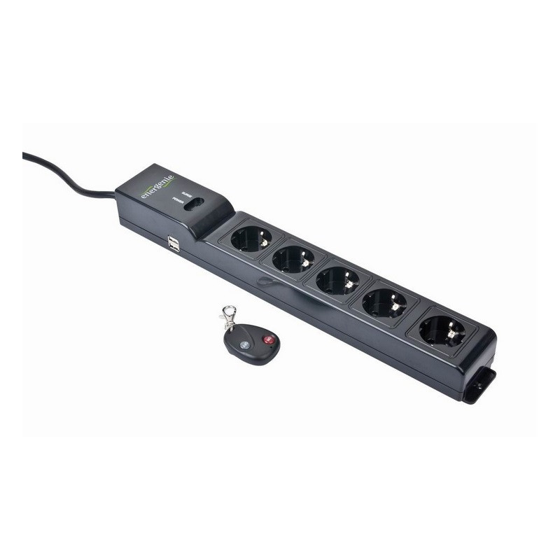 REGLETA 5 TOMAS INTERRUPTOR+FILTRO+ USB + CONT REM