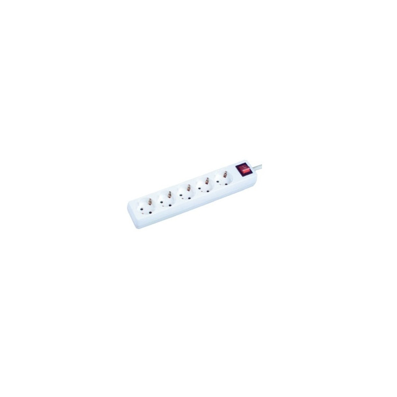 REGLETA 5 TOMAS SCHUKO CON INTERRUPTOR 3m