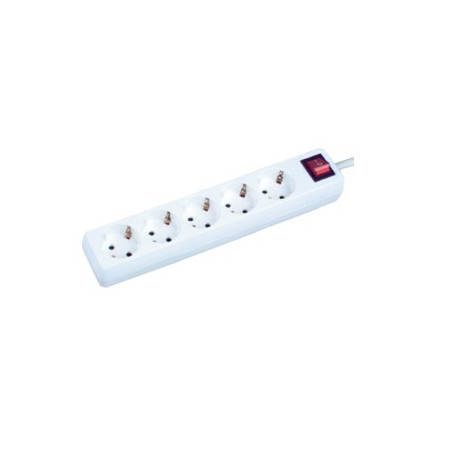 REGLETA 5 TOMAS SCHUKO CON INTERRUPTOR 3m