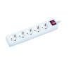 REGLETA 5 TOMAS SCHUKO CON INTERRUPTOR 3m