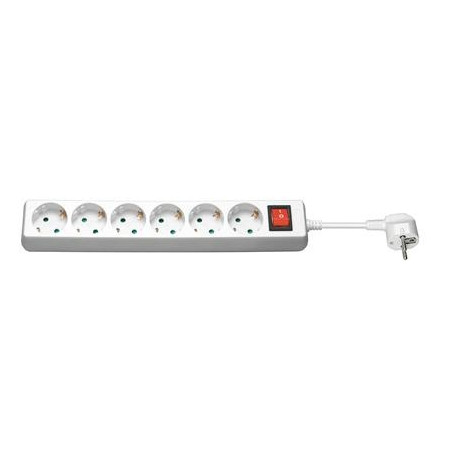 REGLETA 6 TOMAS SCHUKO CON INTERRUPTOR 3Mts