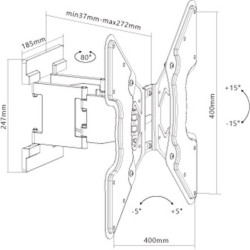 SOPORTE TV / LCD PARED 1 BRAZO EN X  23-55´´