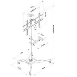 SOPORTE TV / LCD SUELO CON RUEDAS 32 A 46´´