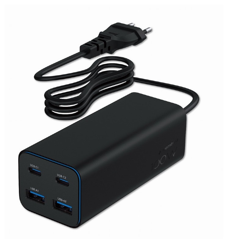 MULTI CARGADOR GaN 2 X USB-C + 2 X USB A 100W