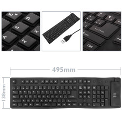 TECLADO FLEXIBLE 109 TECLAS USB NEGRO