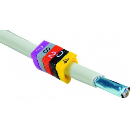 KIT MARCADORES CABLES 10 COLORES/ 10 NUMEROS 8mm