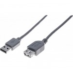CABLE EXTENSION USB 2.0 A(M)-A(H) 0.6 MTS. GRIS