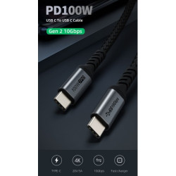 CABLE USB 3.2 Gen2 USB-C (M)-(M) 1m 10G ACODADO