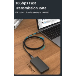 CABLE USB 3.2 Gen2 USB-C (M)-(M) 1m 10G ACODADO