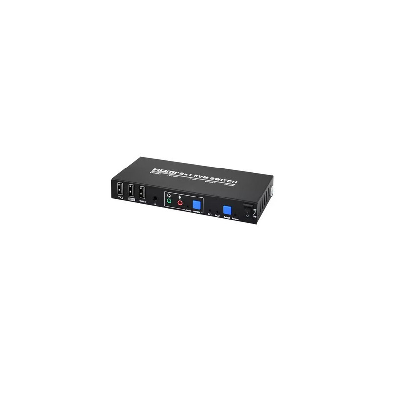 KVM SWITCH 2 X 1 HDMI + USB + AUDIO 4K