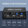 KVM SWITCH 2 X 1 HDMI + USB + AUDIO 4K